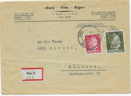 Einschreiben Riga, Foto Und Film, 1943 Nach München - Besetzungen 1938-45