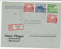 Einschreiben Wunstorf Nach Nienburg, 1940 - Lettres & Documents