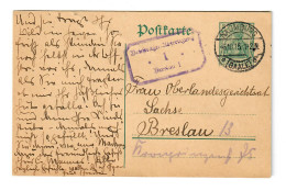 Ganzsache Naumburg 1915, Briefträger Abfertigung Breslau - Lettres & Documents