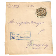 Breites Streifband 1903 Von Neumarkt /Westpr. Nach Königsberg, Drucksache - Service