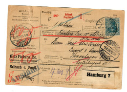 Wertpaket Erlbach/Vogtland Nach Kopenhagen über Hamburg, 1920 - Brieven En Documenten