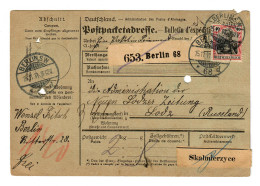 Paketkarte Berlin, 1911 Nach Lodz über Skalmierzyce - Brieven En Documenten