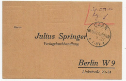 Barfreimachung: 13.9.23 Von Marienborn, Caan Nach Berlin - Lettres & Documents