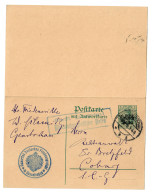 Tschenstochau, Friedensgericht, 1916 Nach Coburg, Zensur Posen, Mit Antwortkarte - Occupation 1914-18