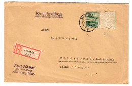 Allenstein: Einschreiben 1936 Nach Burbach/Würgendorf, Seitenrand Mit Wz - Covers & Documents