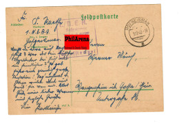 Feldpostkarte Hofgeismar 1940 Nach Gotha, Firma N.E.A.G. - Briefe U. Dokumente