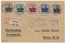 Einschreiben Kalisch, Drucksache Nach Berlin, Zensur Posen, 1916 - Besetzungen 1914-18