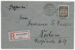 Einschreiben Danzig-Langfuhr, 1923 Nach Bochum - Lettres & Documents