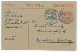 Postkarte 1920 Von Bismarkhütte OS Nach Frankleben-Merseburg - Silezië