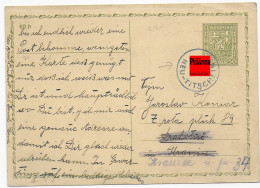 Ganzsache Mit Stempel Neu-Titschein 1938 - Région Des Sudètes