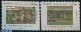 France 2017 Paintings 2v, Joint Issue Philippines, Mint NH, Various - Joint Issues - Art - Modern Art (1850-present) -.. - Neufs