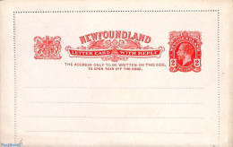 Newfoundland 1912 Letter Card With Reply (inside) 2c, Unused Postal Stationary - Autres & Non Classés