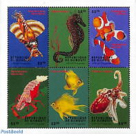 Djibouti 2000 Marine Life 6v M/s, Mint NH, Nature - Fish - Fishes