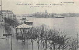 71-CHALON SUR SAONE-INONDATION 1910-HOPITAL-QUAI GAMBETTA-N 6010-B/0053 - Chalon Sur Saone