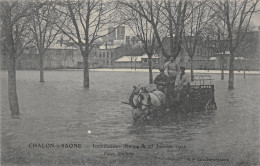 71-CHALON SUR SAONE-INONDATION 1910-PLACE MATHIAS-ATTELAGE-N 6010-B/0065 - Chalon Sur Saone