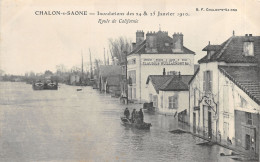 71-CHALON SUR SAONE-INONDATIONS 1910-BARQUES ROUTE DE CALIFORNIE-N 6010-B/0043 - Chalon Sur Saone