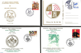 Yugoslavia 1991 Lot Of 4 Cards With Special Chess Cancellations, Postal History, Sport - Chess - Lettres & Documents