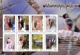 Guyana 2020 Woodpeckers 8v M/s, Mint NH, Nature - Birds - Guyana (1966-...)