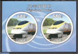 Korea, North 2008 Railways 2v M/s, Mint NH, Transport - Railways - Trains