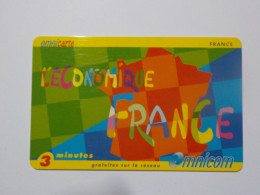 CARTE TELEPHONIQUE    Omnicom      "L'Economique FRANCE"  3 Minutes - Cellphone Cards (refills)