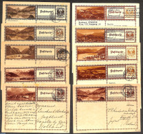 Austria 1935 Lot With 10 Used Illustrated Postcards, Used Postal Stationary - Lettres & Documents