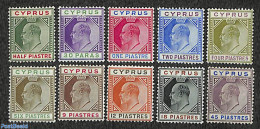Cyprus 1903 Definitives King Edward VII, WM CA-Crown 10v, Unused (hinged) - Unused Stamps