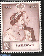 Malaysia 1948 5$, Sarawak, Stamp Out Of Set, Mint NH, History - Kings & Queens (Royalty) - Familles Royales