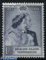 South Georgia / Falklands Dep. 1948 1Sh, Stamp Out Of Set, Mint NH, History - Kings & Queens (Royalty) - Familles Royales