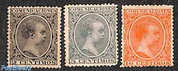 Spain 1899 King Alphonse XIII 3v, Unused (hinged) - Unused Stamps