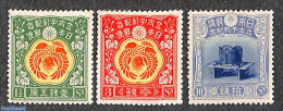 Japan 1916 Declaration Of Hirohito As Crownprince 3v, Unused (hinged), History - Kings & Queens (Royalty) - Ongebruikt