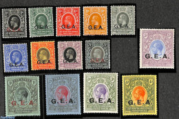 Tanzania 1917 G.E.A. Overprints 14v, Shortset, Unused (hinged) - Tanzania (1964-...)