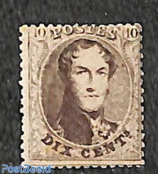 Belgium 1863 10c, Perf. 14.25:14.5, Unused, Unused (hinged) - Ungebraucht