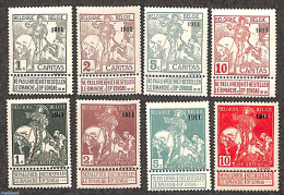 Belgium 1911 Anti Tuberculosis 1911 Overprints 8v, Unused (hinged), Nature - Horses - Unused Stamps