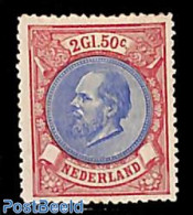 Netherlands 1872 2.50 Gulden, Unused, With Attest Bulterman, Unused (hinged) - Ungebraucht