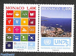 Monaco 2020 75 Years UNO 2v [:], Mint NH, History - United Nations - Unused Stamps