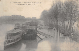 94-CHARENTON-DEBARCADERE DE L ILE-INONDATION 1910-N 6010-F/0371 - Charenton Le Pont
