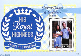 Dominica 2013 Birth Of Prince George S/s, Mint NH, History - Kings & Queens (Royalty) - Familles Royales