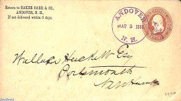 United States Of America 1885 Envelope 2c, From ANDOVER , Used Postal Stationary - Covers & Documents