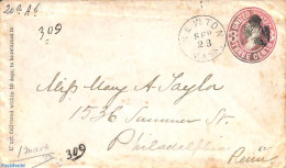 United States Of America 1890 Envelope 3c From NEWTON To Philadelphia, Used Postal Stationary - Brieven En Documenten