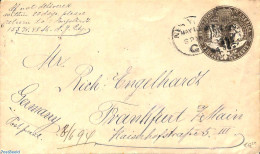 United States Of America 1894 Envelope 10c From NEW YORK To Frankfurt, Used Postal Stationary - Briefe U. Dokumente