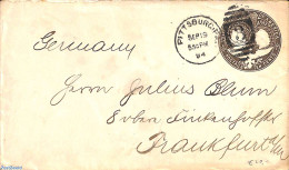 United States Of America 1894 Envelope 10c From PITTSBURG To Frankfurt, Used Postal Stationary, History - Explorers - Covers & Documents