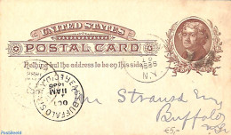 United States Of America 1886 Postcard 1c From FULTON To BUFFALO, Used Postal Stationary - Lettres & Documents