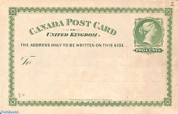 Canada 1877 Postcard 2c, Unused Postal Stationary - Briefe U. Dokumente