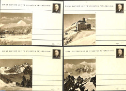 Czechoslovkia 1948 Lot With 4 Illustrated Postcards, Unused Postal Stationary - Covers & Documents