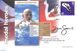 Great Britain 2010 Duncan Goodhew MBE, Medal Winner, Special Cover, Postal History, Sport - Olympic Games - Swimming - Covers & Documents