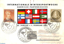 Germany, Federal Republic 1953 Card With Special Cancellation Bob Sleigh, Postal History, Sport - (Bob) Sleigh Sports - Covers & Documents