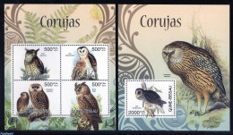 Guinea Bissau 2012 Owls 2 S/s, Mint NH, Nature - Birds - Birds Of Prey - Owls - Guinée-Bissau