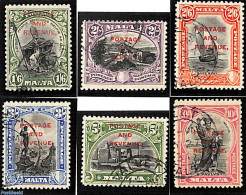 Malta 1928 Postage & Revenue Overprints 6v, Used Stamps, Transport - Ships And Boats - Boten