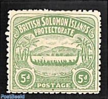 Solomon Islands 1907 5d, Perf. 11, Stamp Out Of Set, Unused (hinged), Transport - Ships And Boats - Boten