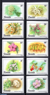 Rwanda 1981 Flowers 10v, Imperforated, Mint NH, Nature - Flowers & Plants - Otros & Sin Clasificación